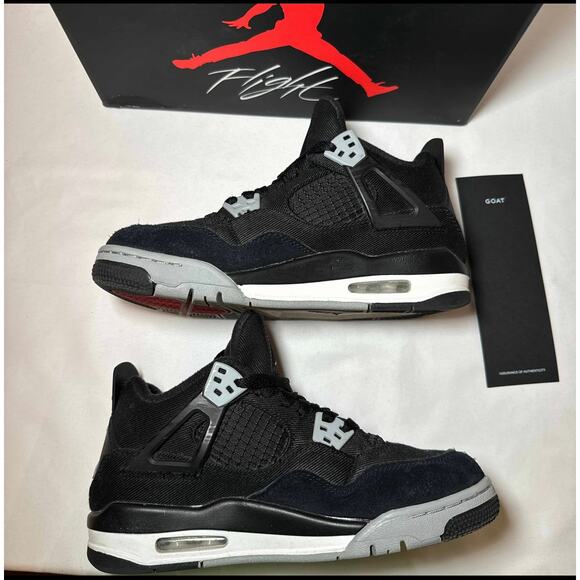 Size 5.5 - Nike Air Jordan 4 Retro SE GS Black Canvas Men\'s Shoes Ships Now main image 10